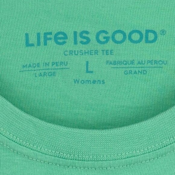 Life Is Good Womens Lake Life Long Sleeve Crusher Tee Green size large cotton - Picture 8 of 14